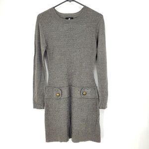 iZ Beyer Brown Ribbed & Cabel Knit Sweater With Drop Waistline And Button Detail